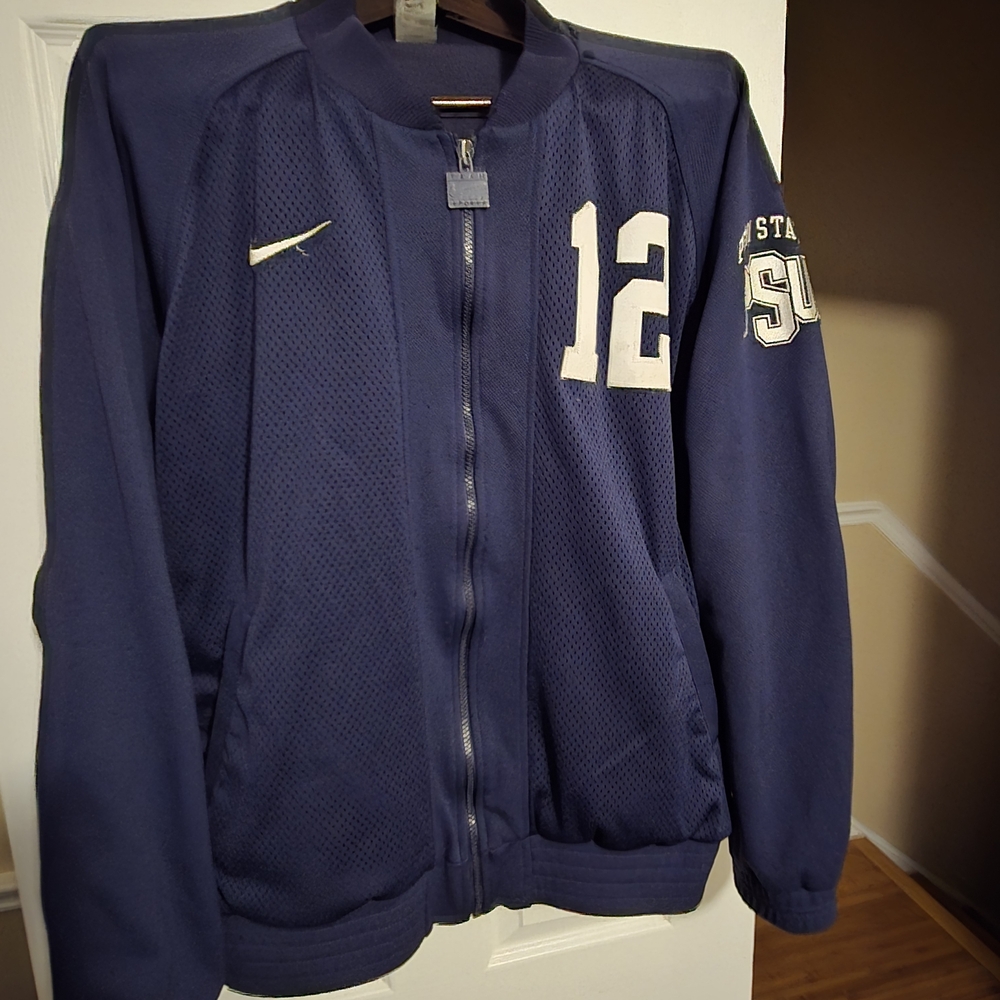 Penn State Nike Navy Varsity Jacket with White Accents